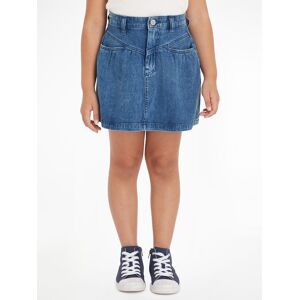A-Linien-Rock TOMMY HILFIGER "DENIM FRONT YOKE DETAIL SKIRT", Mädchen, Gr. 16 (176), blau (ltweightdenim), Denim/Jeans, Obermaterial: 100% Baumwolle, unifarben, ausgestellt ca. Mitte Oberschenkel, Röcke A-Linien-Rock, Kinder bis 16 Jahre ltweightdenim 16 Tommy hilfiger