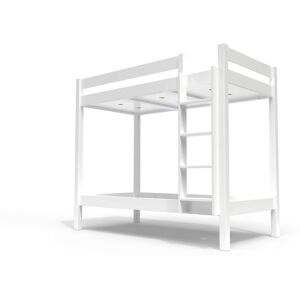 ABC MEUBLES Letto a castello 2 posti 90x190 con scala dritta legno ABC -  Bianco ABC MEUBLES