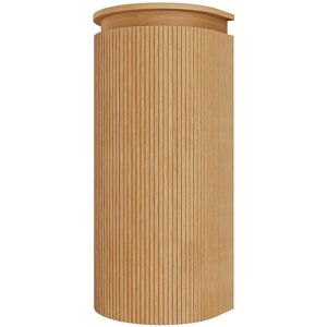 Vente-unique Colonne de salle de bain arrondie suspendue en bois massif - Naturel clair - H84 cm - BULMAS Vente-unique